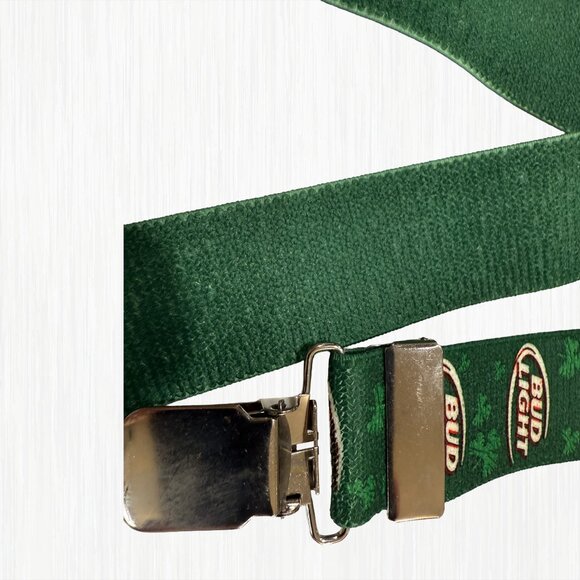 RARE Vintage Bud Light Irish Suspenders Shamrock St. Patrick’s Day Green Braces - Picture 5 of 5